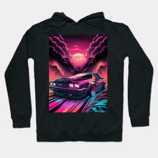 Synthwave Sun Car Hoodie